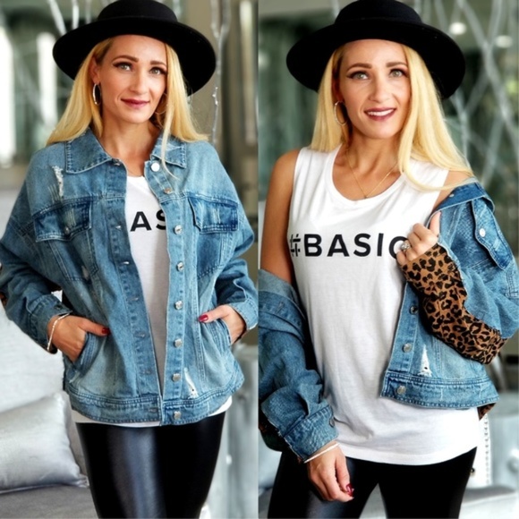 CASUAL DOLLZ Leopard Print Jean Jacket - Picture 2 of 3